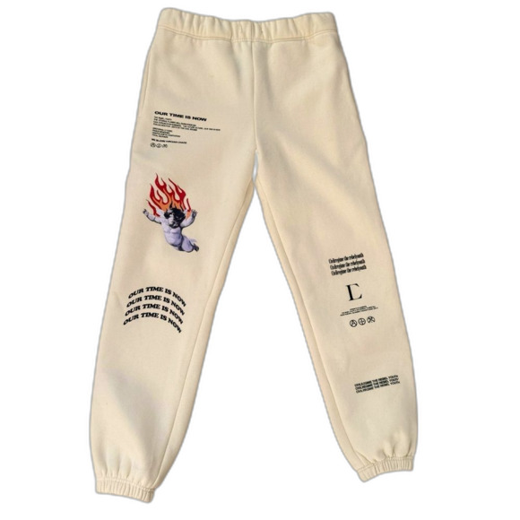 Civil Regime Pants - Civil Regime This is Our Time Sweatpant Joggers in Creamy White M